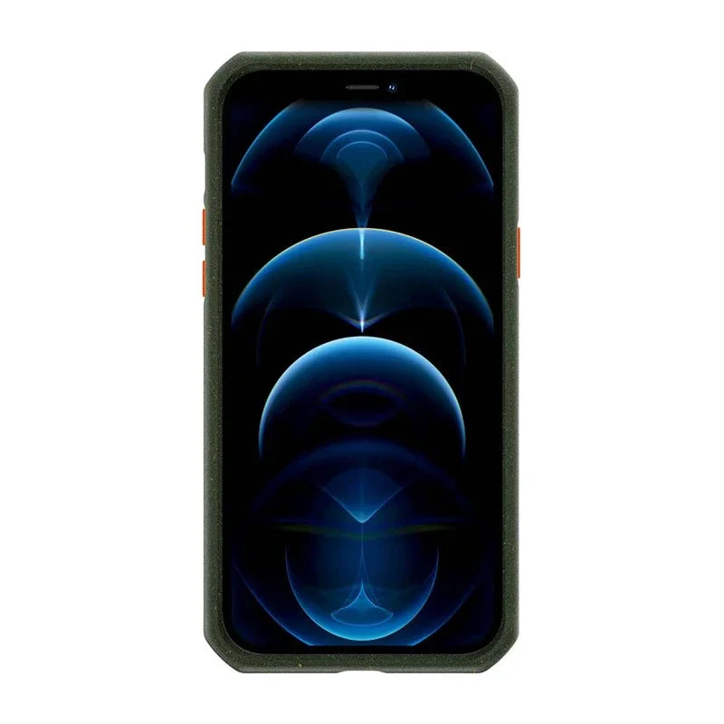 Itskins Feroniabio Summit iPhone 12 / 12 Pro Case - Kaki And Orange - Tashqila Itskins Feroniabio Summit iPhone 12 / 12 Pro Case - Kaki And Orange - Tashqila